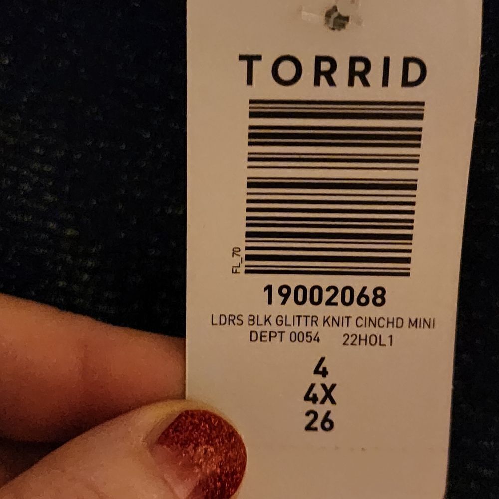 4X 26W Torrid Black At The Knee Glitter Knit Cinch Bodycon Skirt Special Occasio - Picture 8 of 8